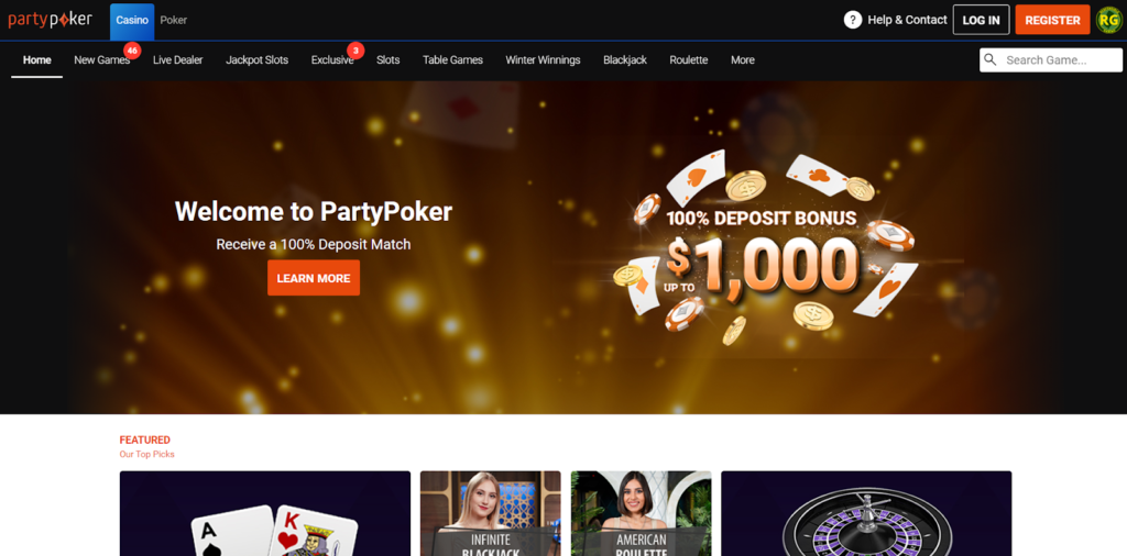 PartyPoker Casino-side